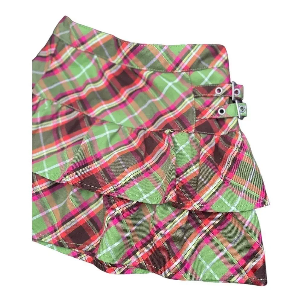 The Childrens Place size small/6X/7 colorful green plaid mini boden ruff…​​